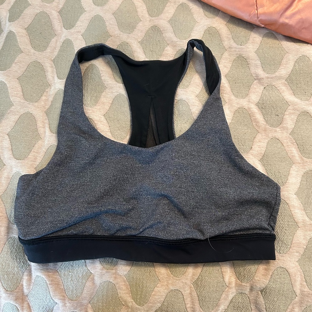 Lululemon Gray and Black Women's Sports Bra